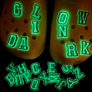 Glow In The Dark Alphabet Shoe Charms - Kids Croc Decoration