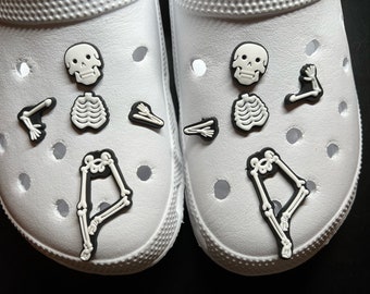 5pcs Skeleton Shoe Charms: Halloween Croc Decoration