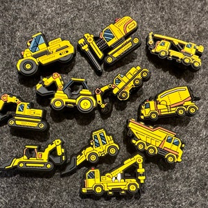 Excavator concrete machine Construction crane Boring Machine Vehicle Road Pile Driver Design shoe charms
