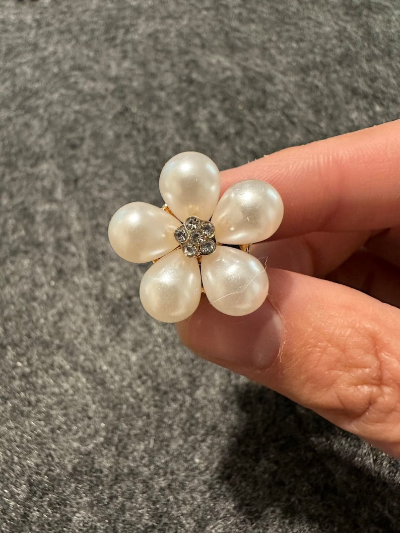 Pearl Flower Diamond Croc Charms: Bling Shoe Decoration bild 8