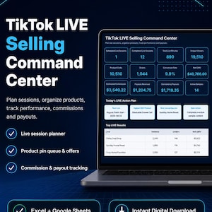 TikTok LIVE Selling Command Center | Live Planner, Product Lineup, Sales, GMV & Profit Tracker