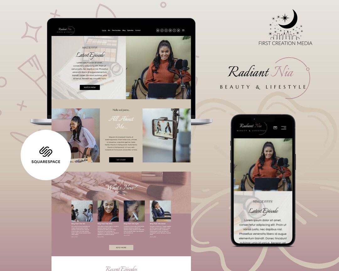 Squarespace Blogger Website Template Blog Web Design - Etsy