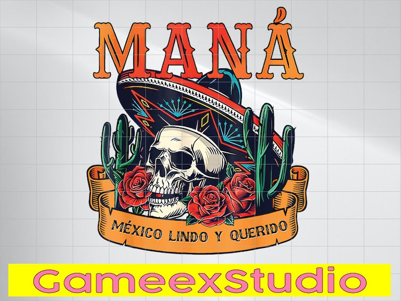 Mana 2023 Mexico Lindo Y Querido Png, México Lindo Y Querido Tour Png, Mana Band File, Digital Download image 1