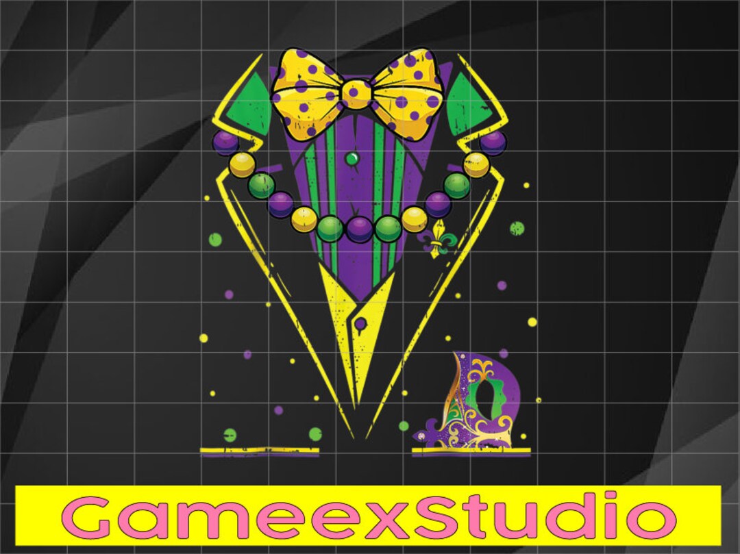 mardi gras tuxedo vest and tie