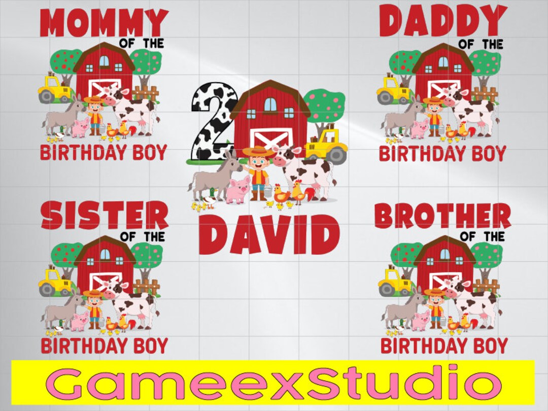 Personalized Barn Birthday Boy Png, Farm Birthday Png, Tractor Birthday ...