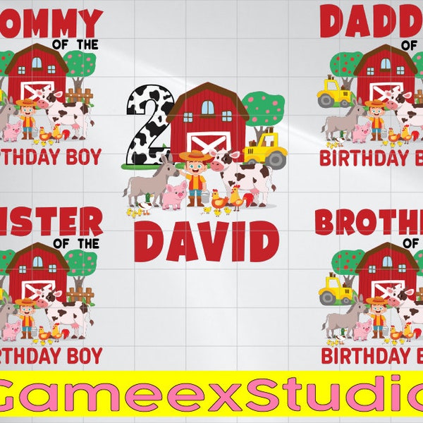 Personalized Barn birthday Boy Png, Farm birthday Png, Tractor birthday Png, Farm Birthday Printable Family, Country birthday Png