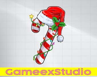 PNG ONLY Candy Cane Crew Santa Christmas 2023 Png, Candy Cane Santa Hat Png, Christmas Png, Digital Download