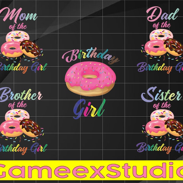 Family Donut Matching Png, Donut Shirt Birthday Girl, Sweet One Donut, Dad Donut, Mom Donut, Brother Donut, Sister Donut, Family Birthday