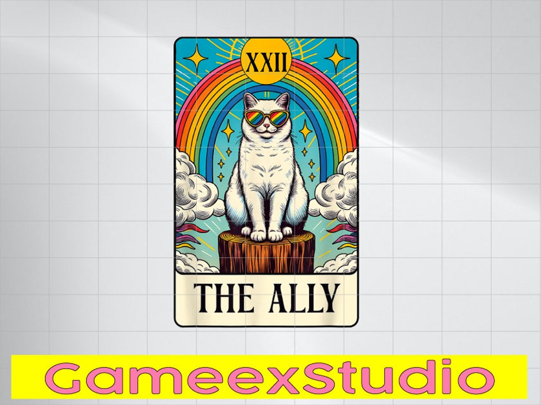 PNG ONLY the Ally Cat Rainbow LGBTQ Tarot Card Png, Les Gay Pride ...