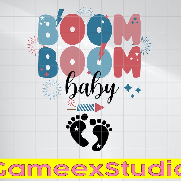 Boom Boom Baby Reveal 4th of July Svg, Pregnancy Announcement Patriotic Svg, Independence Day Svg, Instant Download