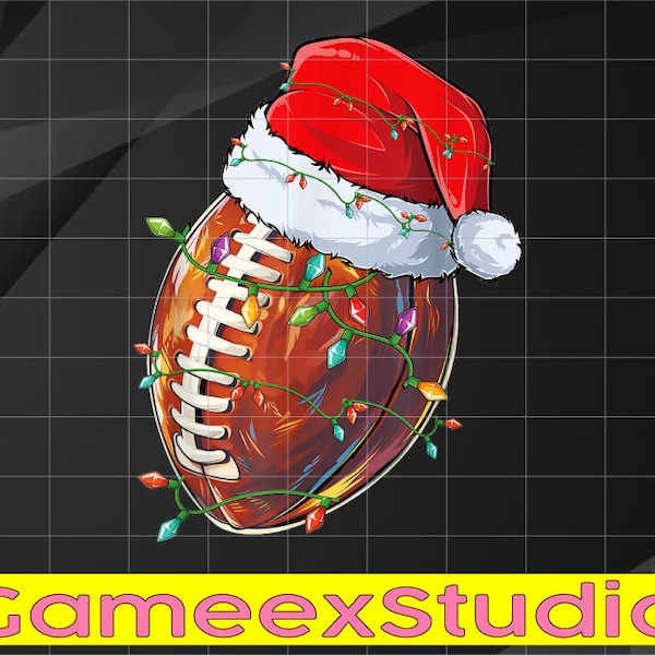 PNG ONLY Christmas Football Team Santa Sports Design Png, Football Santa Hat Png, Christmas Png, Digital Download