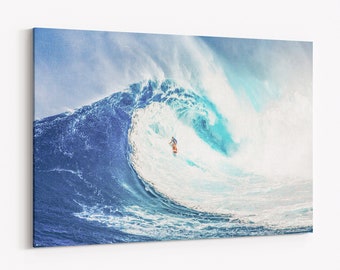Surf Wall Art Print, Surfer Poster On Canvas, Surf Wave Print Art, Surfing Photography Art, Ocean Canvas Art, Beach Print, Tropical Surf Art