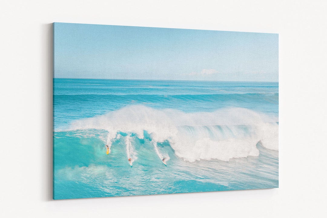 Aerial Print Wall Art, Surfer Wall Art, Aerial Ocean Photo,