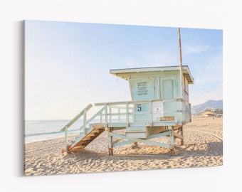 Lifeguard Tower Wall Art, Malibu Beach Print On Canvas, Lifeguard Tower Giclee Print, California Beach Rescue, California Beach Photography