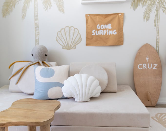 Gone surfing banner | boys wall hanging ~ Honey yellow