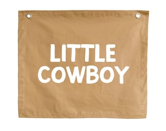 Little cowboy kids wall banner | Western rodeo wall hanging~ Camel