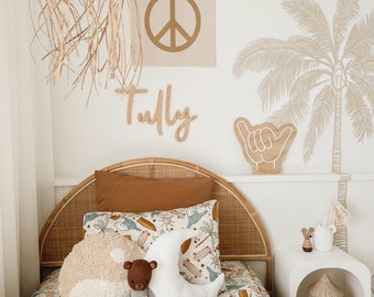 Peace banner ~ surf kids decor ~ Warm sand & tan