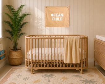 Ocean child banner | kids surf room decor ~ Honey yellow