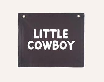 Little cowboy kids wall banner | Western rodeo wall hanging ~ Smoke