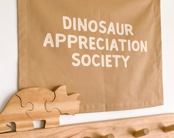 Dinosaur appreciation society wall banner ~ Camel