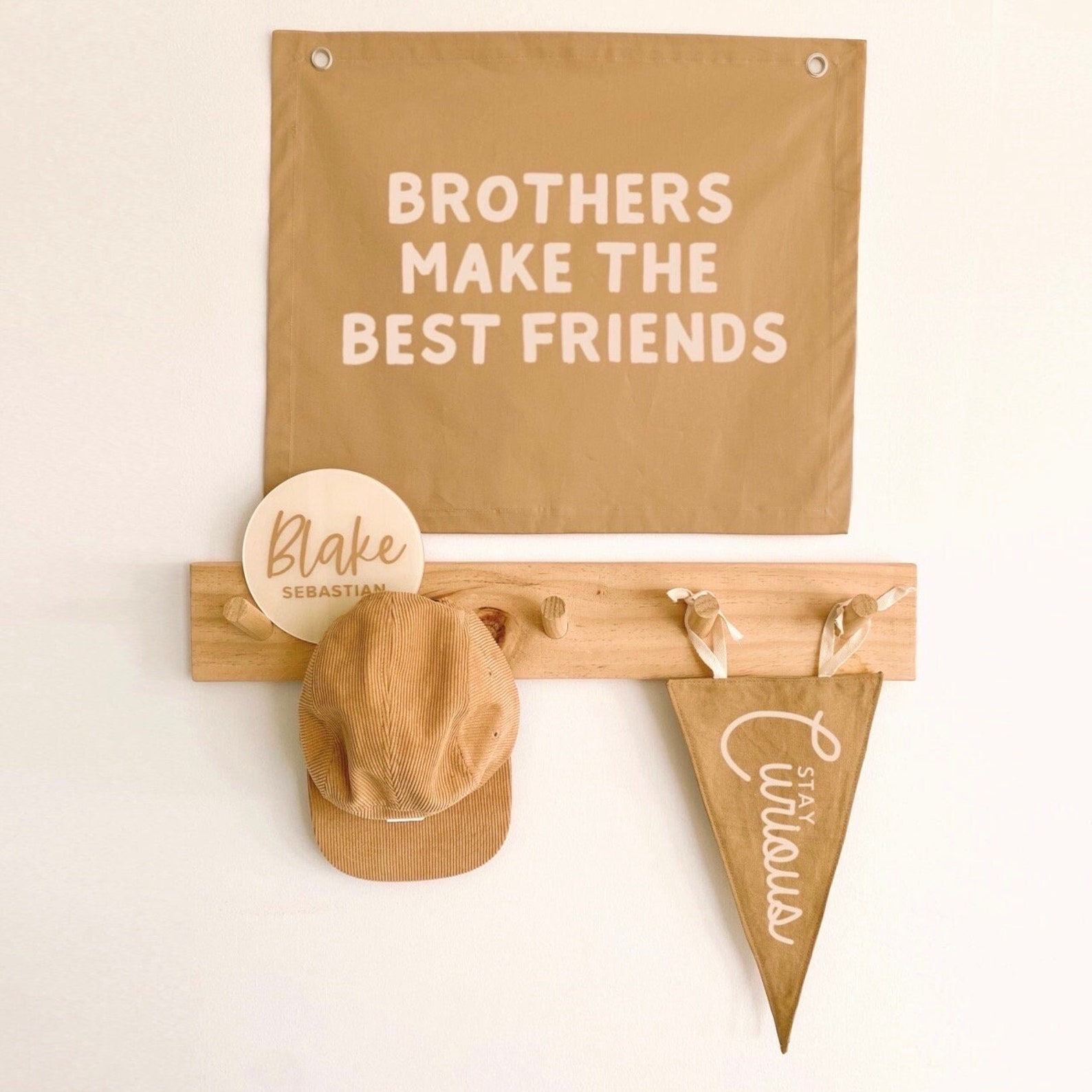 Brothers Make the Best Friends Kids Wall Banner | Boys Wall Hanging ...