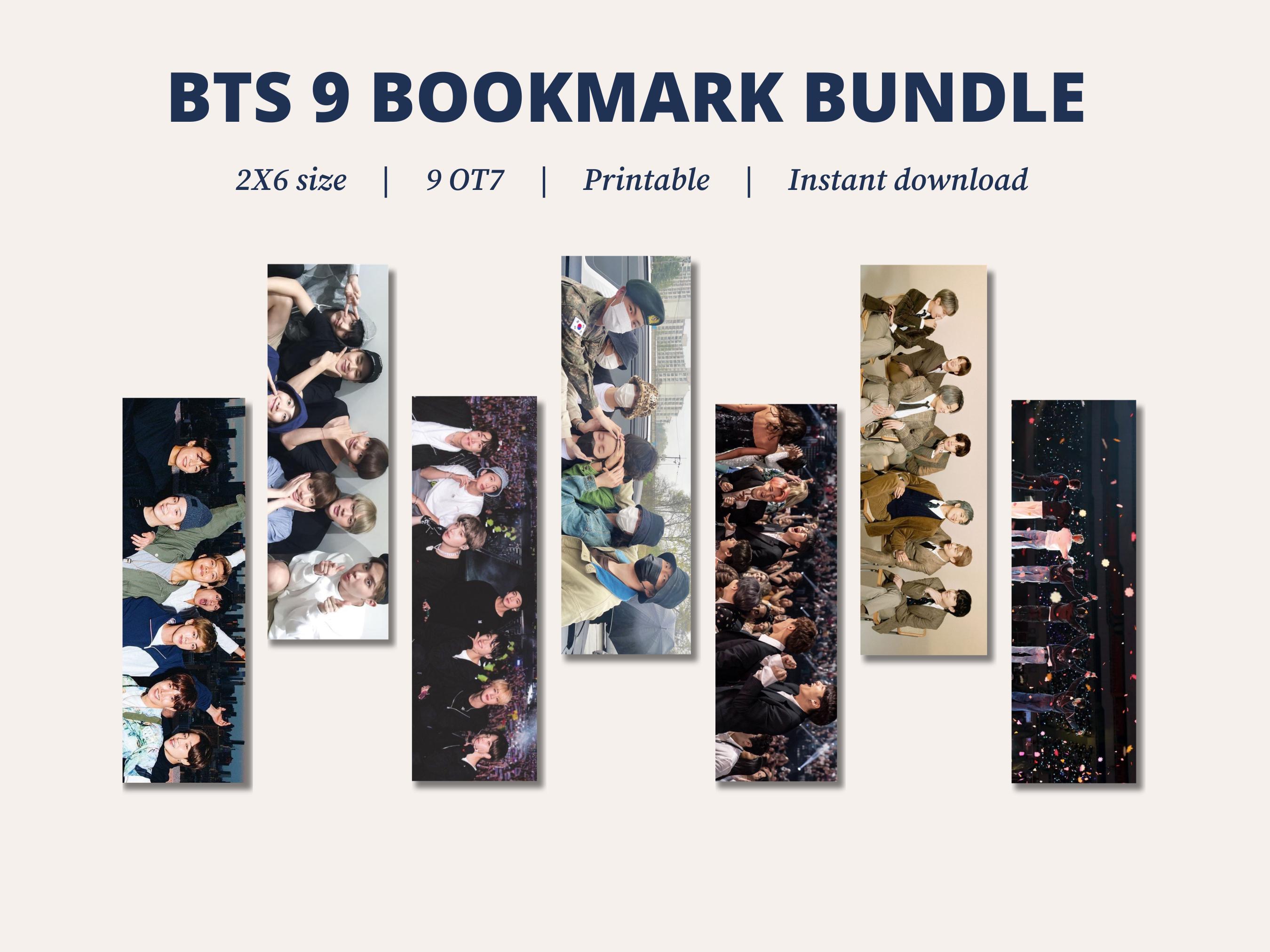 【BTS】bookmark専用 Bangtan OT7 Bookmark Bundle | Printable Bookmarks | Set of 9 | 2x6
