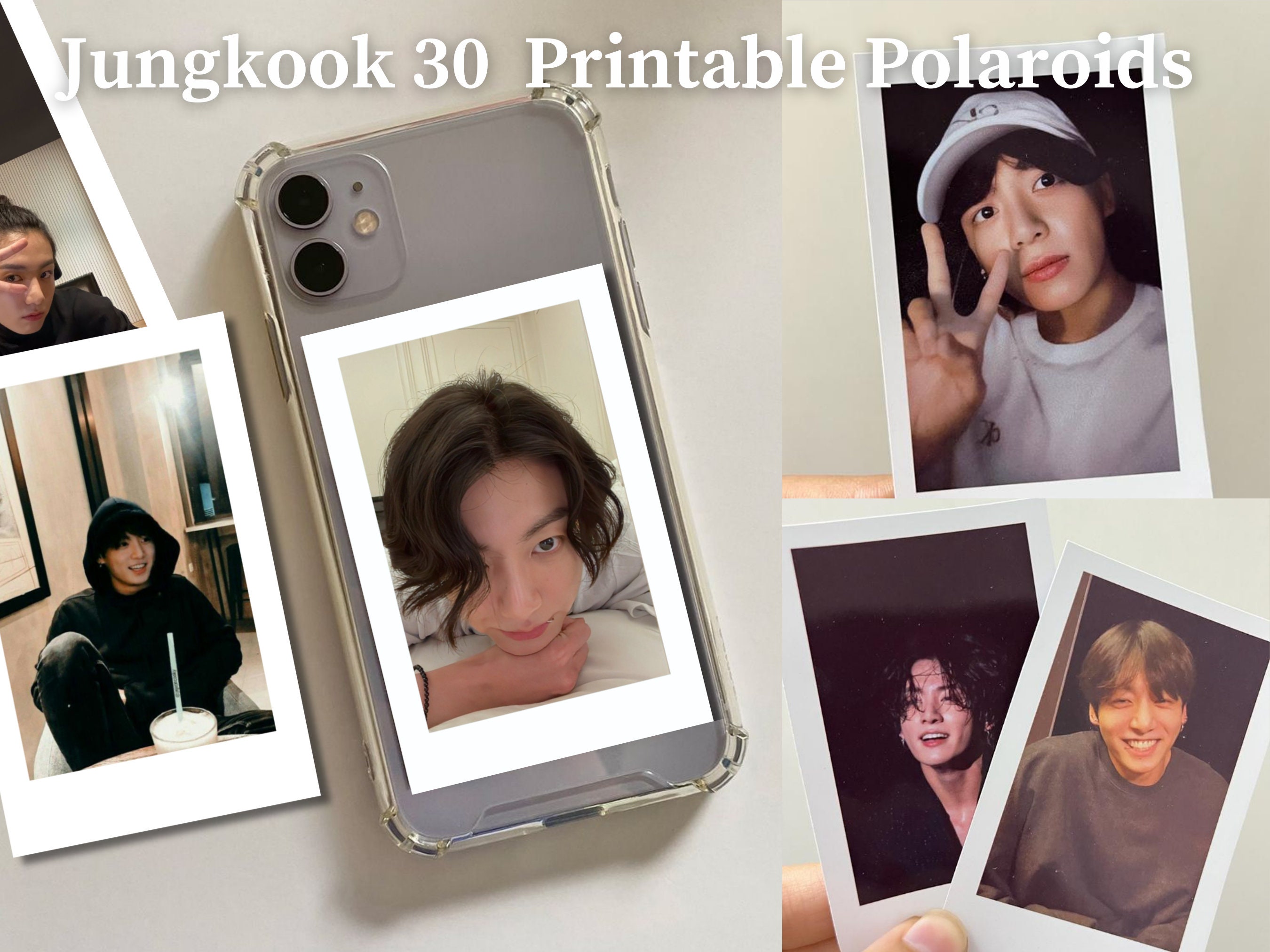 BTS JK 30 Polaroids Bundle | Printable Polaroids | 30 | Instant Download | Pdf and ZIP file | Bts aesthetic