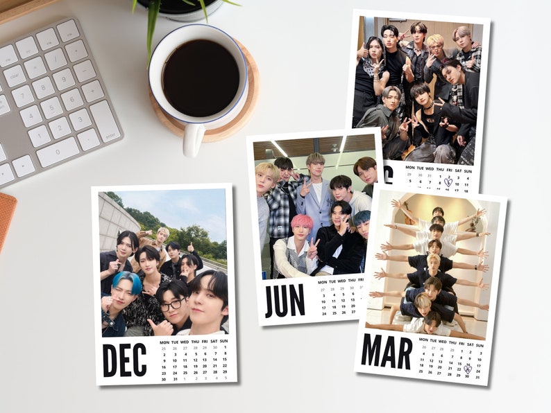 Ateez OT8 Calendar 2024 A3, A4, A5 PDF Ateez Digital Calendar Desk and