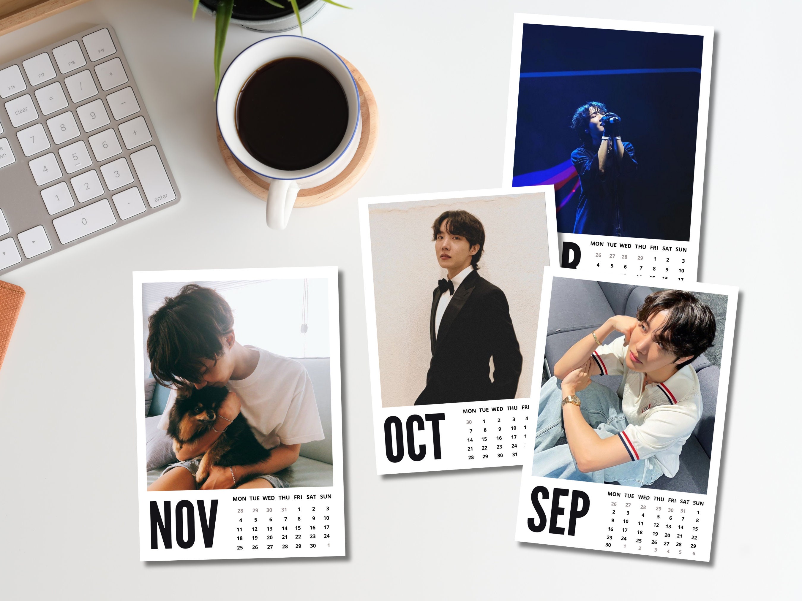 Jhope Calendar 2024 A3, A4, A5 PDF BTS Digital Calendar Desk and Wall Calendar Printable Instant