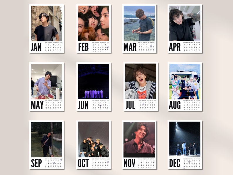 BTS Calendar 2024 Individual and OT7 A3, A4, A5 PDF BTS Digital