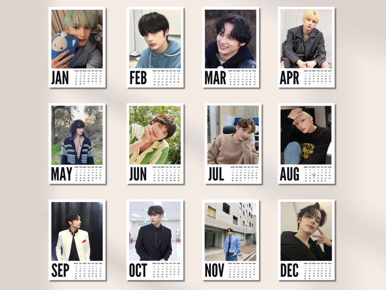Txt Huening Kai Calendar 2024 A3, A4, A5 PDF Txt Digital Calendar Desk