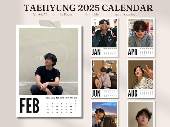 独特な店 A4, A3, | 2025 Calendar Taehyung A5 Digital BTS | PDF | アイドルグッズ