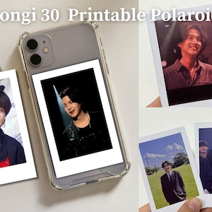 BTS Yoongi 30 Polaroids Bundle | Printable Polaroids | 30 | Instant Download | Pdf and ZIP file | Bts aesthetic