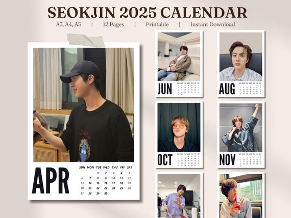 Jin 2025 Calendar BTS Calendar - Etsy