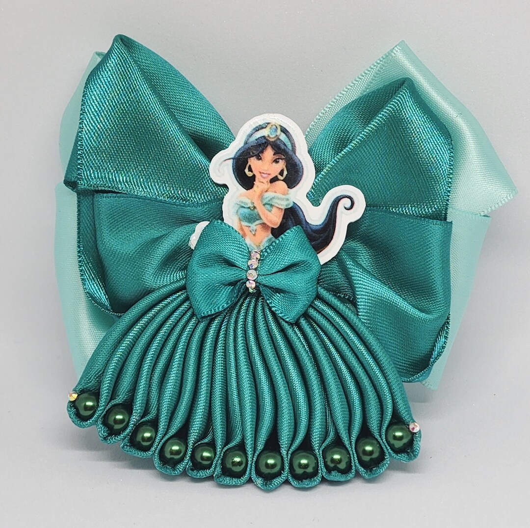 Disney Princess Jasmine Hair Bow, Disney, Aladdin, Jasmine Bow, Girls