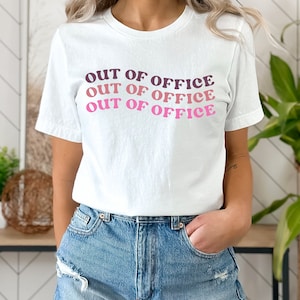 Out of Office shirt met korte mouwen, Out of Office, vakantieshirt, Labor Day shirt
