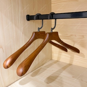 Vintage Wooden Clothes Hanger: Wide Shoulder, Anti-Slip, Elegant Wardrobe Organizer