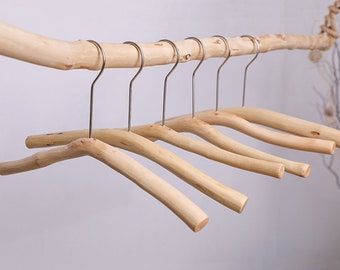 Wood Clothes Hangers, Minimalist Wooden Hangers, Rustic Coat Hanger, Household Clothes Hanger, Housewarming Gift