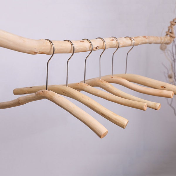 Wood Clothes Hangers, Minimalist Wooden Hangers, Rustic Coat Hanger, Household Clothes Hanger, Housewarming Gift