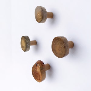 Handcrafted Natural Wood Wall Hooks: Rustic Home Decor