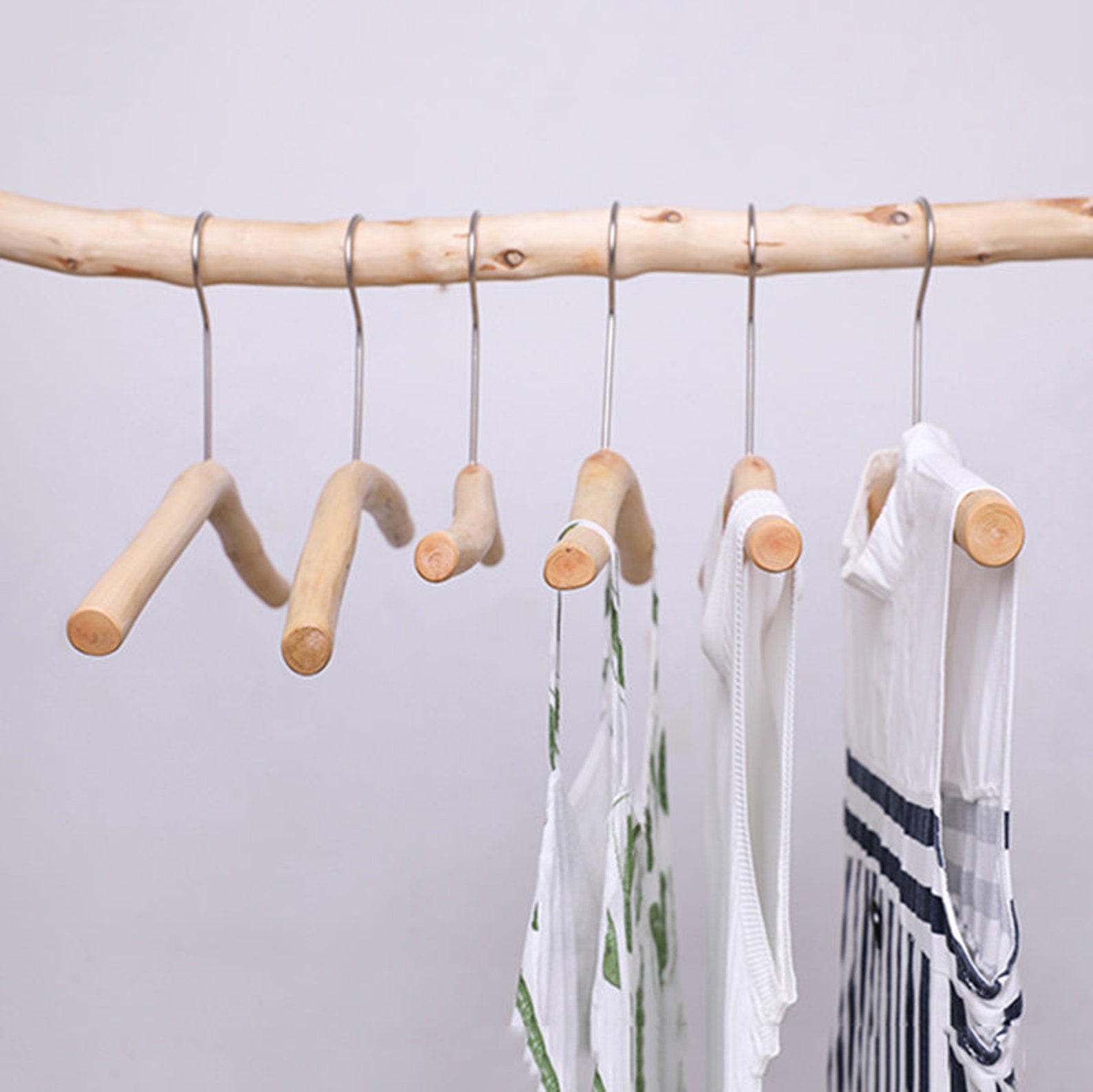 Rustic Hangers Minimalist Natural Wood Clothes Hangers: Rustic Home Decor - Etsy