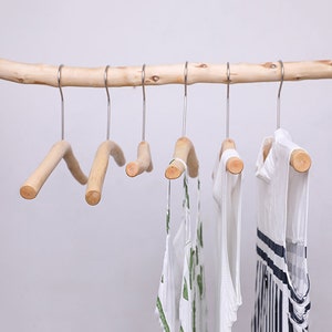 Wood Clothes Hangers, Minimalist Natural Wooden Hangers, Rustic Coat Hanger, Household Clothes Hanger, Housewarming Gift