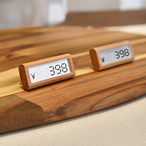 10 PCS Etiquetas de preço de madeira de faia ajustáveis, etiqueta de preço de letra de número de madeira de faia para varejo e loja, placa de preço de varejo, display de preço elegante