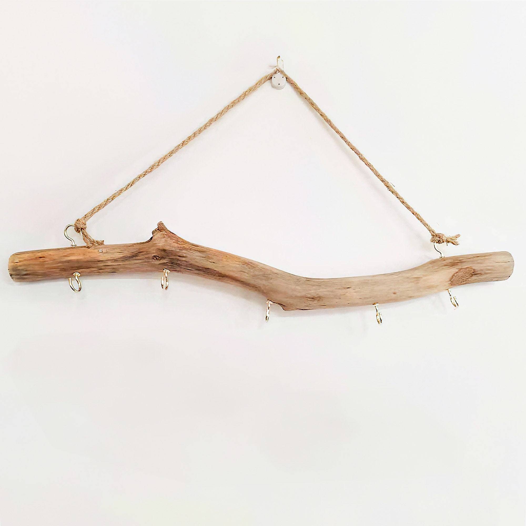 15-Inch Natural Wood Branches Wall Hanging, Wooden Hooks For Key,Wall Decor
