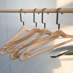 Wood Clothes Hangers, Minimalist Wooden Hangers, Rustic Coat Hanger, Household Clothes Hanger, Housewarming Gift