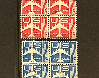 US Airmail 2 different blocks used