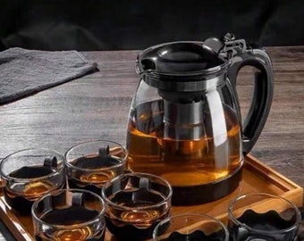 1set Heat Resistant Glass Tea Pot