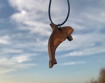 Carved orca necklace