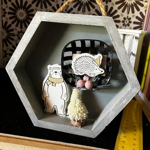Custom Painted Forest Friends Shadow Box