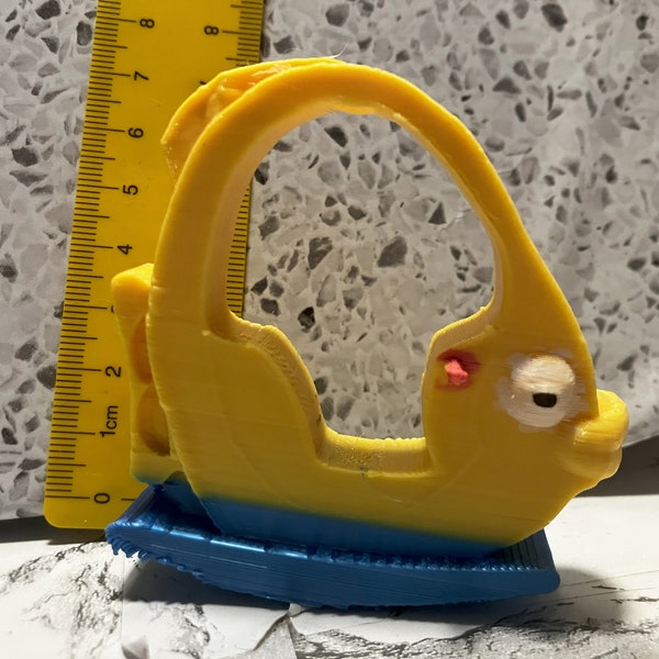 Vintage Miniature Step 2 Rocking Yellow Angel Fish Rocker Ride On - Rare! 1/12 scale